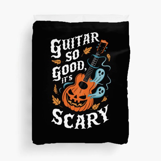 musical pumpkin autumn vibes spooky guitar autumn Duvet Covers