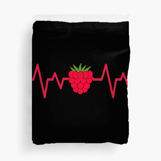 raspberry heart beat funny cute for fruit lover Duvet Covers