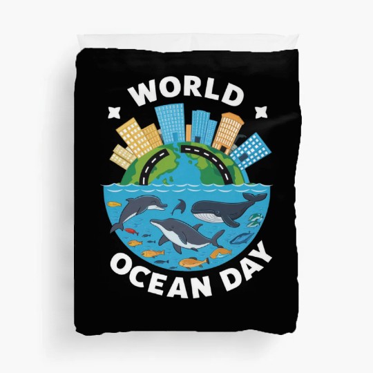 world ocean day Duvet Covers
