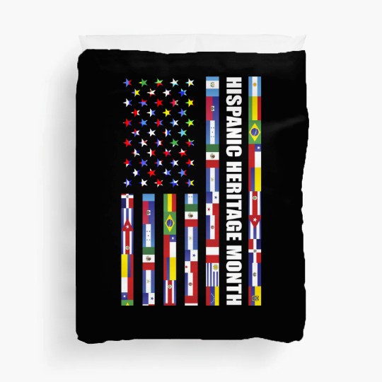 Hispanic Heritage month USA Flag all Countries Duvet Covers