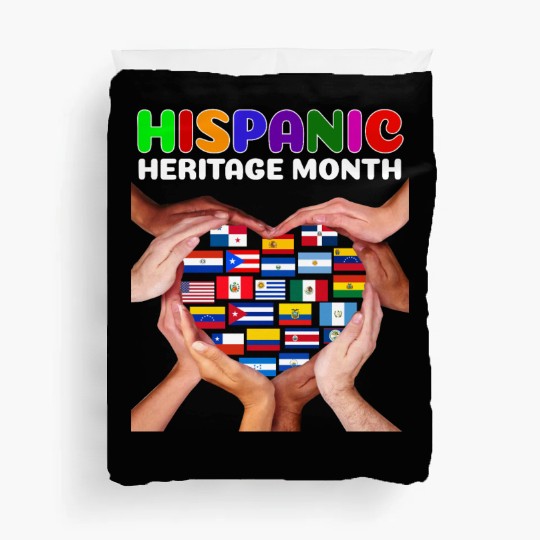 Hispanic Heritage Month All Countries Heart Hands Duvet Covers