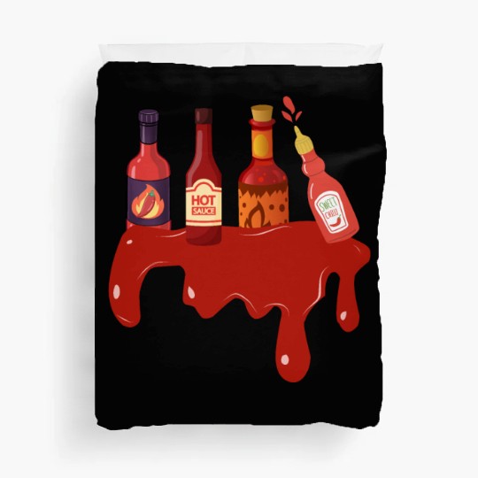 Hot Sauce Hot Sauces Foodie Tea Spicy Hot Duvet Covers