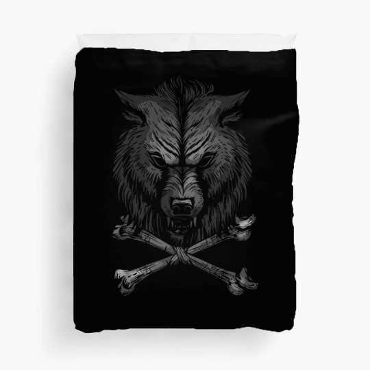 Wolf Skull and Crossbones Duvet Covers