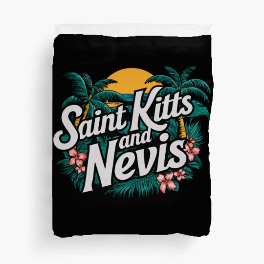 Saint Kitts And Nevis Souvenir Tropical Paradise Duvet Covers