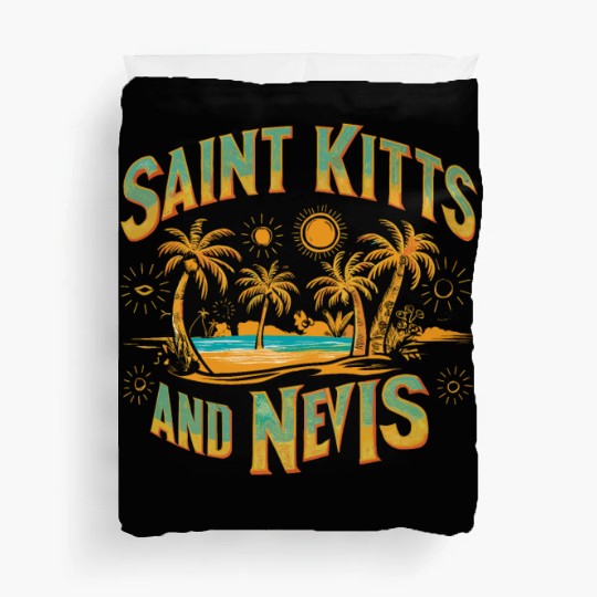 Saint Kitts And Nevis Souvenir Tropical Paradise Duvet Covers