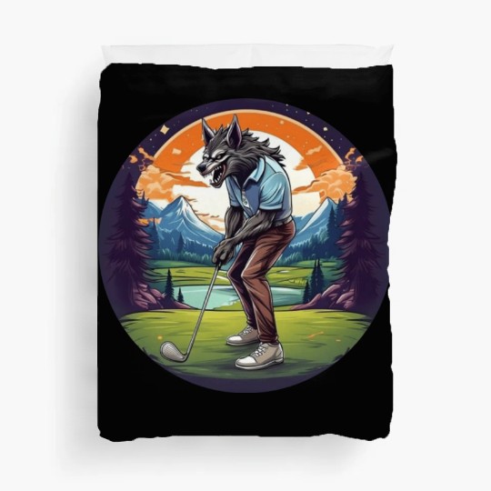 Scary Halloween Party Costume Werewolf Golf Duvet Covers