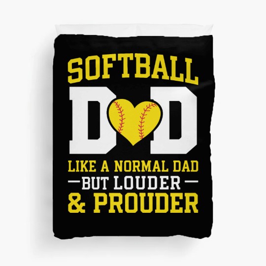 Prouder Softball Dad Funny Daddy Father's Day Duvet Covers