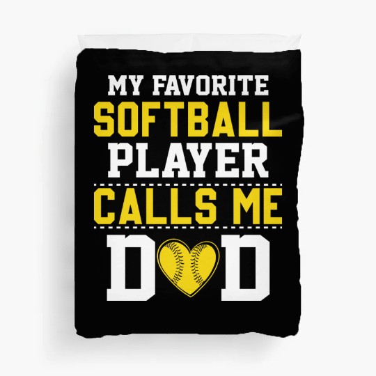 Softball Dad Funny Daddy Father's Day Duvet Covers