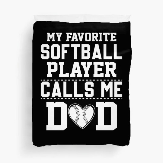 Calls Me Softball Dad Funny Daddy Father's Day Duvet Covers