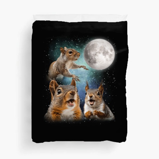 Funny Squirrel Moon Space! Nerd, Geed, Science Duvet Covers