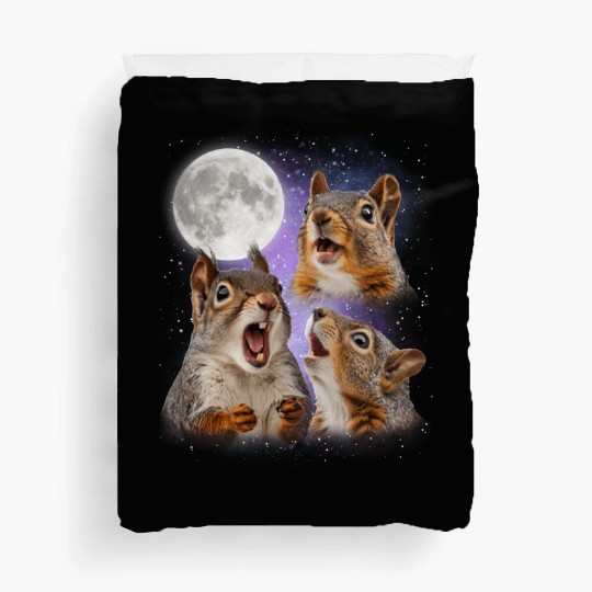 Funny Squirrel Moon Space! Nerd, Geed, Science Duvet Covers