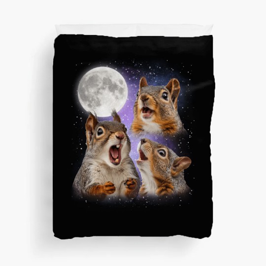 Funny Squirrel Moon Space! Nerd, Geed, Science Duvet Covers