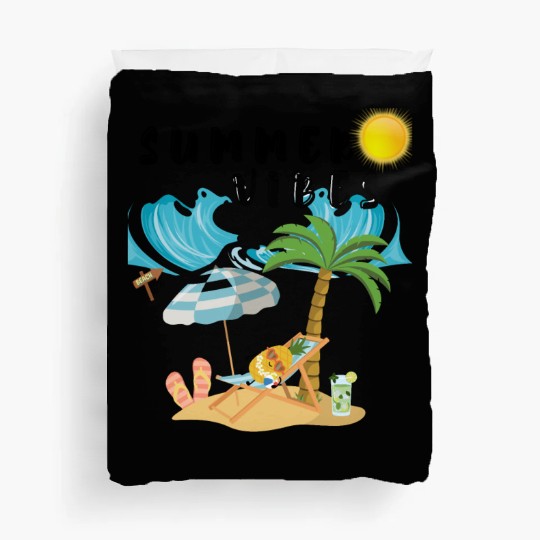 Summer Vibes Beach Scene Duvet Covers