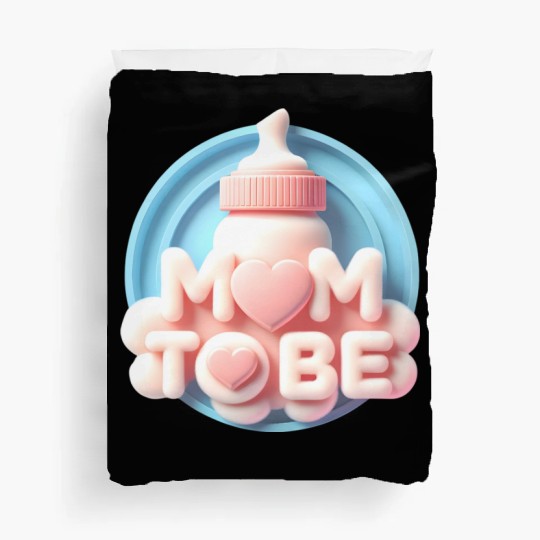 Cute Mom To Be Baby Announcement Design Duvet Covers