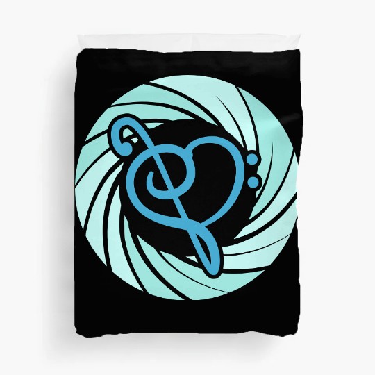 Music Bass Clef Heart Love Note Treble Sound Logo Duvet Covers