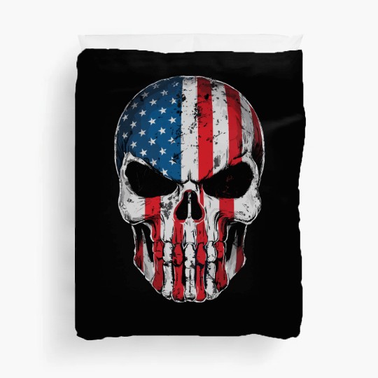 American Flag Skull Duvet Covers – Patriotic Grunge USA