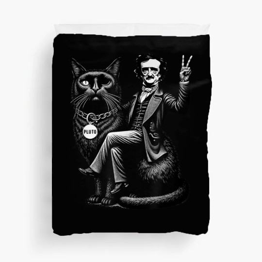 Edgar Allan Poe Riding Duvet Covers