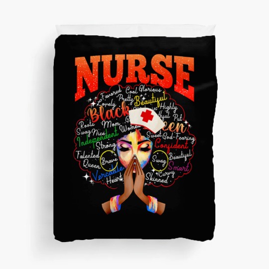Black Nurse History BLM Afro Duvet Covers