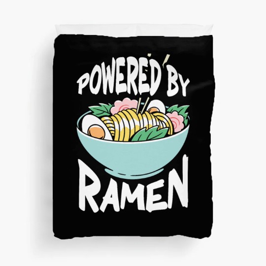 Powered By Ramen Anime Japanese Soup Cup Noodle Duvet Covers