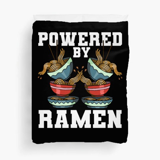 Powered By Ramen Anime Japanese Soup Cup Noodle Duvet Covers