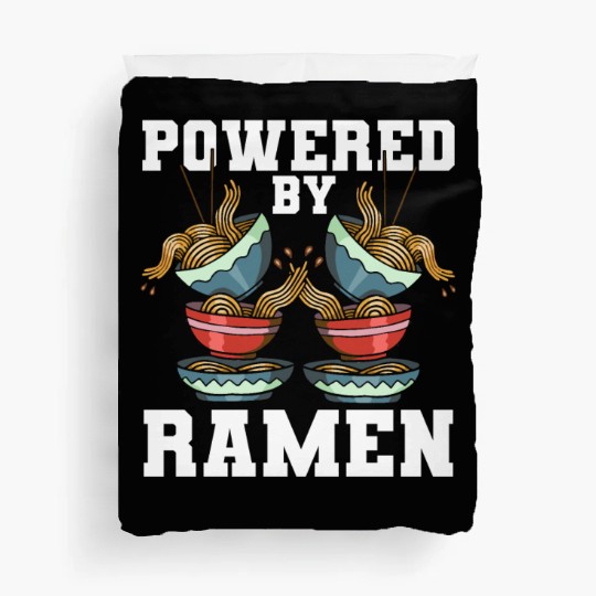 Powered By Ramen Anime Japanese Soup Cup Noodle Duvet Covers