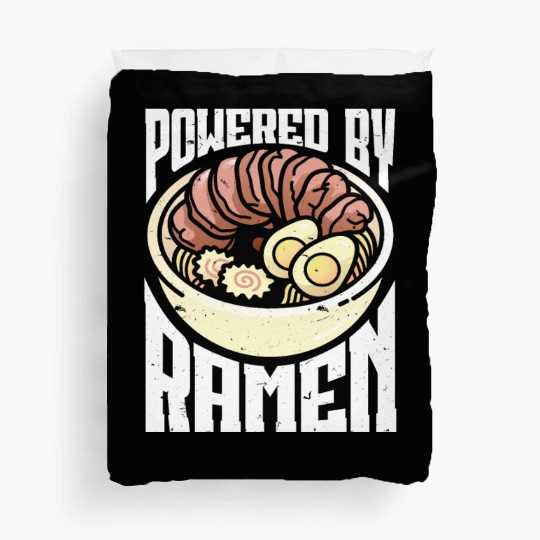 Powered By Ramen Anime Japanese Soup Cup Noodle Duvet Covers