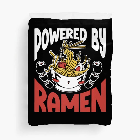 Powered By Ramen Anime Japanese Soup Cup Noodle Duvet Covers