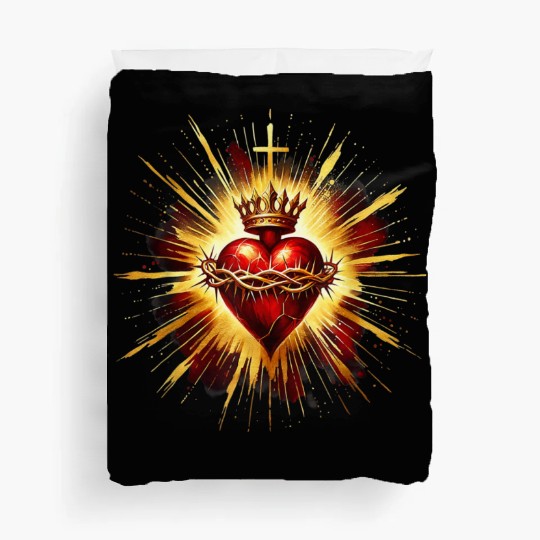Sacred Heart Jesus Catholic Devotion Duvet Covers