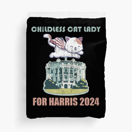 Childless cat lady for Harris 2024 Duvet Covers