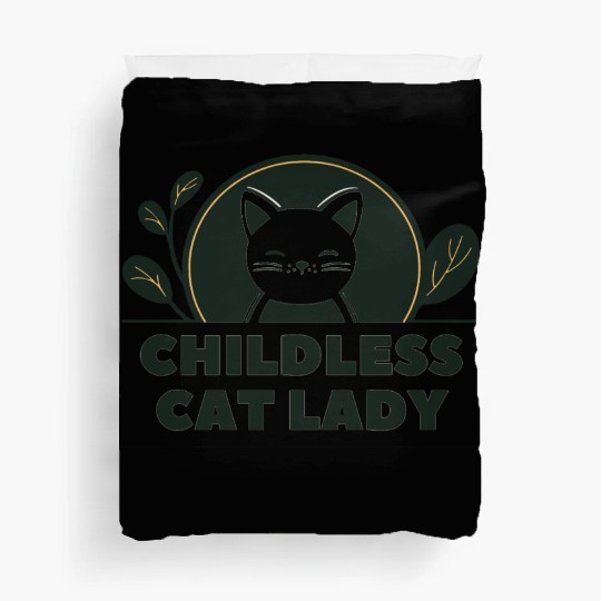 childless cat lady Duvet Covers