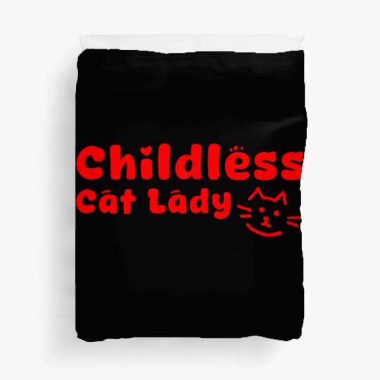 childless cat lady Duvet Covers