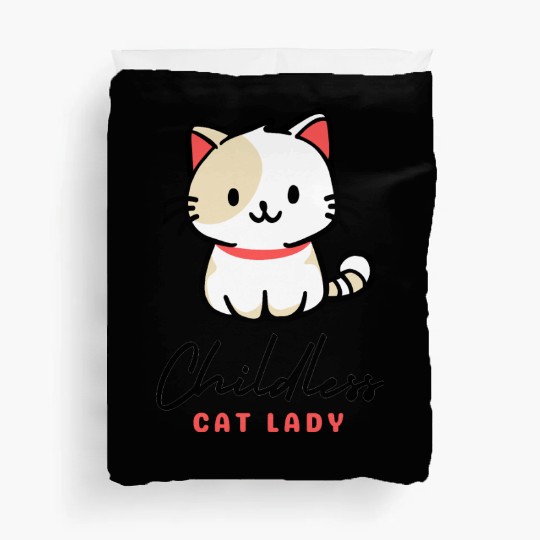 Childless Cat Lady, cat-loving lifestyle Duvet Covers