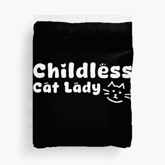 childless cat lady Duvet Covers