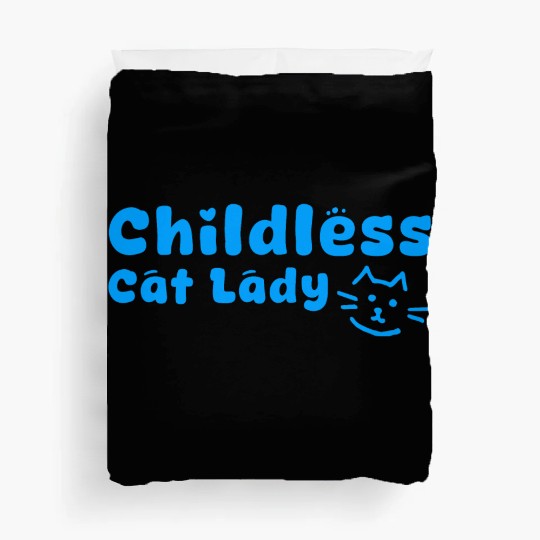childless cat lady Duvet Covers