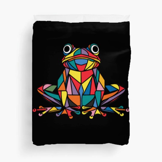 Colorful Geometric Reptiles Frog Art Design Duvet Covers