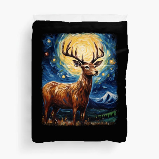 Deer Hunter Deer Hunting Starry Night Painting Duvet Covers