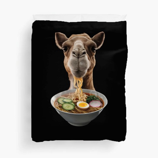 Camel Eating Ramen Realistic Duvet Covers