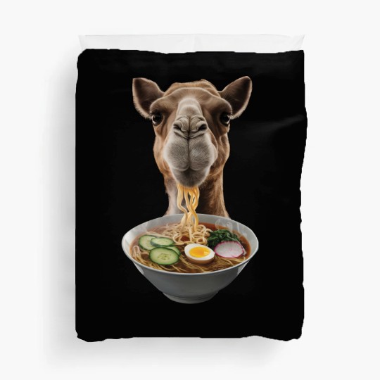 Camel Eating Ramen Realistic Duvet Covers