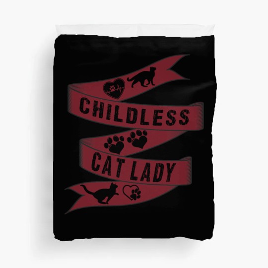 Vintage And Retro Funny Childless Cat Lady Duvet Covers