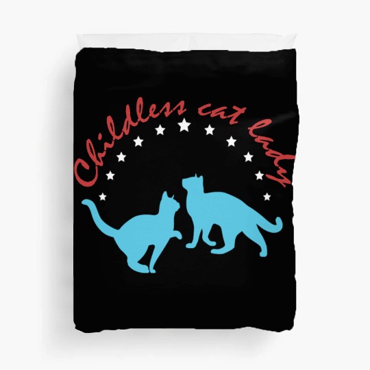 Vintage And Retro Funny Childless Cat Lady Duvet Covers