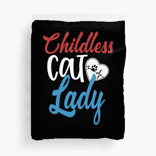 Vintage And Retro Funny Childless Cat Lady Duvet Covers