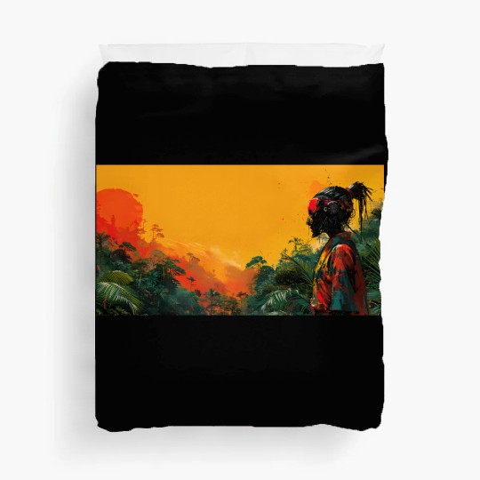 Digital Warrior: Tropical Twilight Duvet Covers