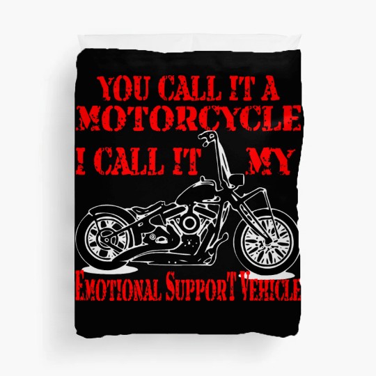 Emotional Support Motorcycle LIKE US ON FACEBOOK Duvet Covers