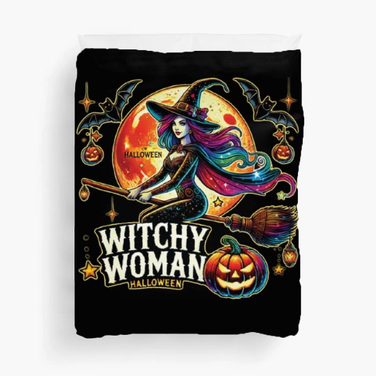 Couple Halloween Husband Witchy Woman Halloween Duvet Covers