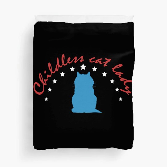 Vintage And Retro Funny Childless Cat Lady Duvet Covers