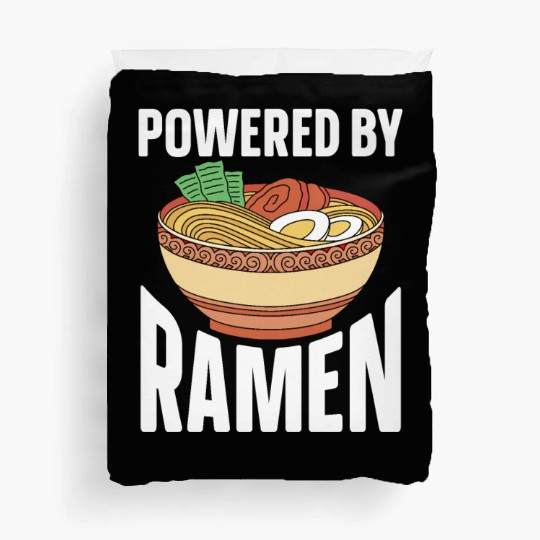 Powered By Ramen Anime Japanese Soup Cup Noodle Duvet Covers