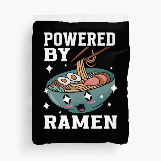 Powered By Ramen Anime Japanese Soup Cup Noodle Duvet Covers