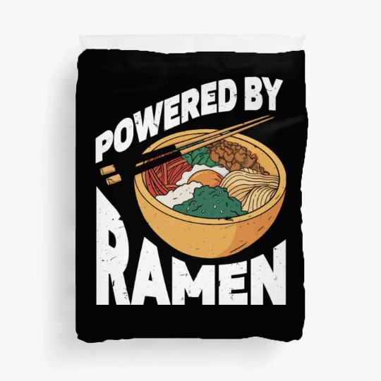 Powered By Ramen Anime Japanese Soup Cup Noodle Duvet Covers