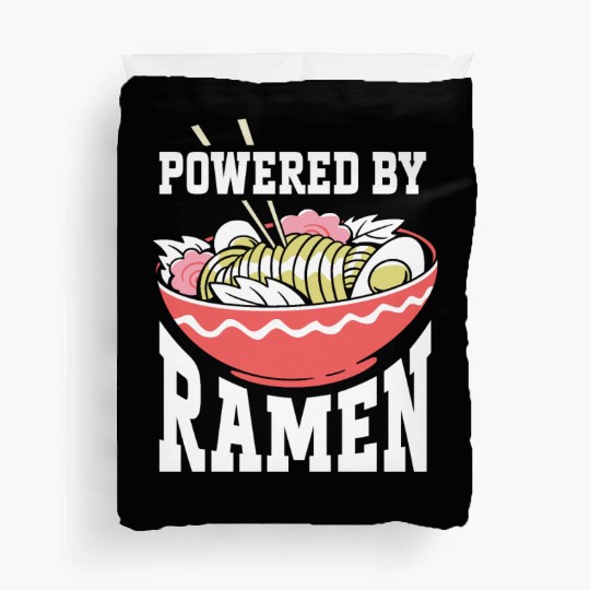 Powered By Ramen Anime Japanese Soup Cup Noodle Duvet Covers