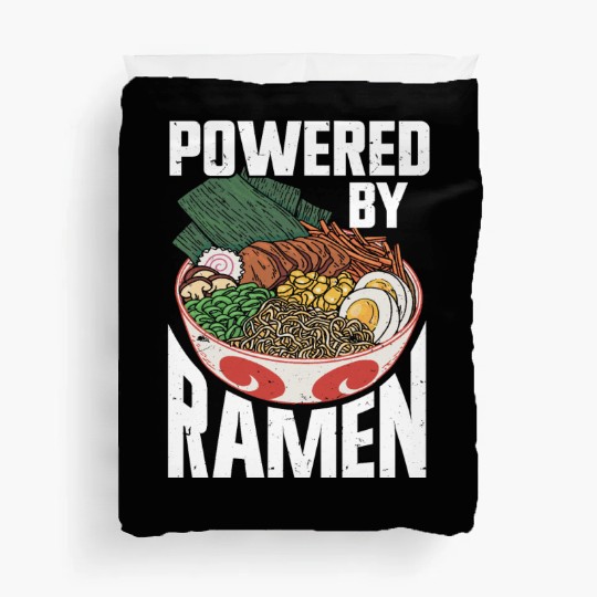 Powered By Ramen Anime Japanese Soup Cup Noodle Duvet Covers